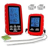 Wireless Meat Thermometer Dual Probe For Smokers Grilling Grill Oven Safe Smoking Food Useful Functional Practical Birthday Anniversary Gifts For Women Men Friends Dad Mom Adults Teachers Coworkers