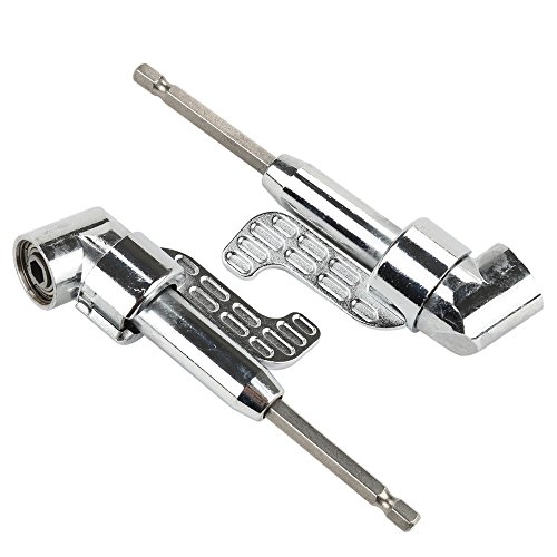 Breynet Power Drill Tool 105Â° Right Angle Driver Extension 1/4inch Hex Magnetic Screwdriver Socket Angled Drill Bit Attachment Holder Adaptor