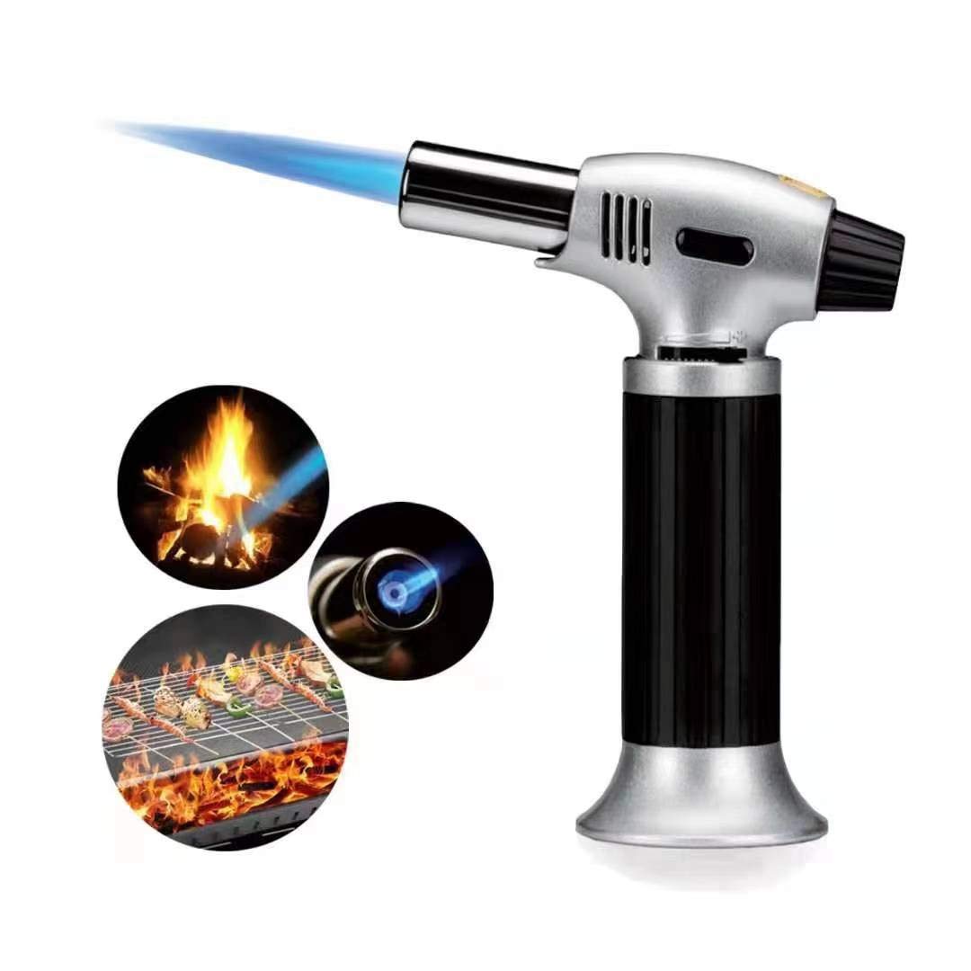 Blow Torch, Kitchen Blow Torch Lighter, Refillable Culinary Butane Torch with Safety Lock & Adjustable Flame for Creme Brulee, Meat, Seafood, Pastries, Desserts, Baking- (Butane Gas Not Included)