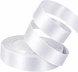 XEANCO 20mm Satin Ribbon 22m White Polyester Gift Wrapping Wedding Car