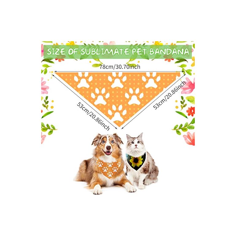 36 Pieces Sublimation Blank Dog Bandanas Solid White DIY Pet Bandanas