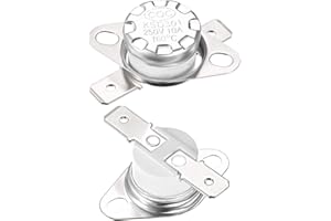 uxcell KSD301 Thermostat 160°C/320°F 10A Normal Closed N.C Adjust Snap Disc Temperature Switch for Microwave,Oven,Coffee Maker 2pcs,Ceramic Material