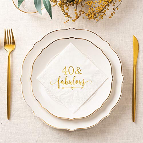 Crisky-40-and-Fabulous-Cocktail-Napkins-Gold-for-Women-40th-Birthday-Decorations-40th-Birthday-Bevergae-Dessert-Table-Supplies-50Pcs-3-Ply