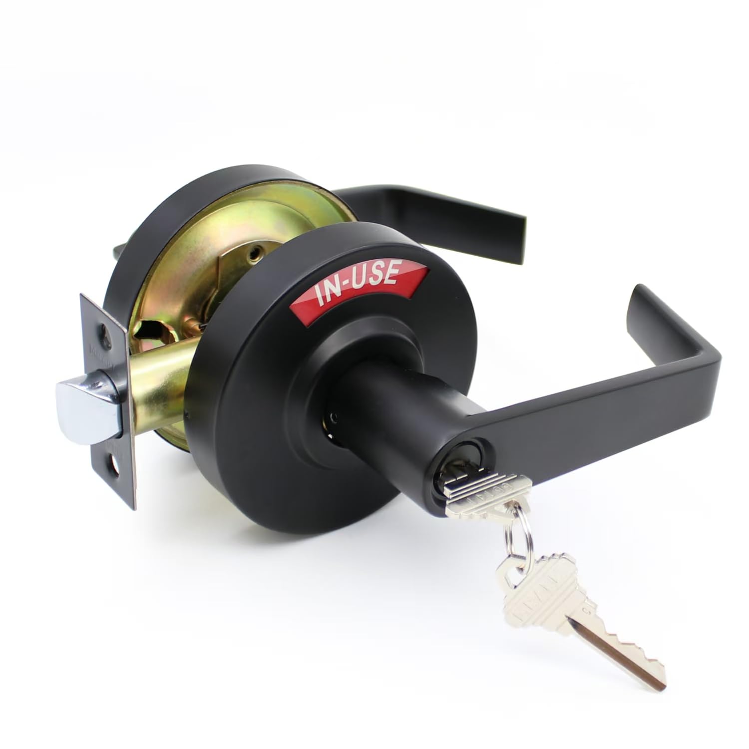 Photo 1 of MrArm Keyed Entry Privacy Indicator Lock, Large Grade 2 Commercial Door Handle, Bathroom Door Handle Perfect for Public Restrooms Including Restaurants, Hospitals, Medical Offices, Black
