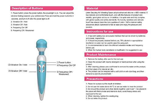 Sendida Adult Toy Sex Vibrator - 10 Frequency Powerful Sexy USB Rechargeable Wand Massager Vibrator Toy for Women - Blue