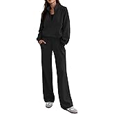 SHESHOW Women 2 Piece Outfits Set Half Zip Sweatshirts Wide Leg Sweatpant Matching Set Tracksuit with Pockets XS-XXL