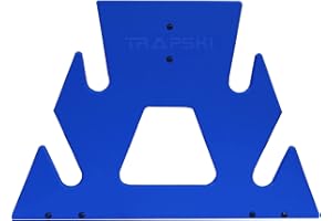 TRAPSKI Quad Powder Ski and Snowboard Mobile Rack | Marine Grade HDPE Plastic | UV Protected | Premium Strap Included | 3 Year Warranty | Made in The USA | Veteran Owned Business (Blue, Quad)