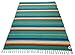 El Paso Designs Traditional Mexican Blanket | Artisanal Boho Blanket | Authentic Hand Woven Serape Perfect for Camping, Yoga, Beach, Picnic or Home Decor | (Teal)