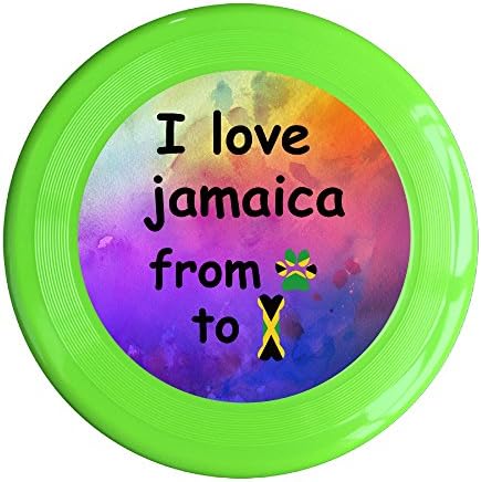 Top Quality I Love Jamaica From Paw To Bone Flag Pet Frisbee Playing Toy 9 Inches (5 Color)