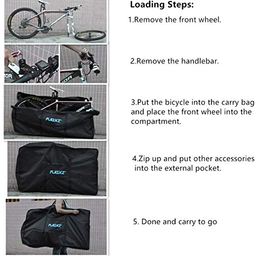 Kisshome Folding Bike Bag Thick Bicycle Carry Bag,Bike Transport Case