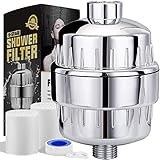 15 Stage Shower Filter with Vitamin C For Hard Water | Shower Filters Removes Chlorine Fluorine and Harmful Substances - Showerhead Filter High Output