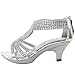 J.J.F Shoes Fabulous Angel-37K Kids Little Girls Bling Rhinestone Platform Dress Heels Sandals,Silver,13