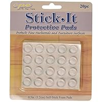 New Image Group 30370 Stick-It Glass Protective Pads .5" 20/Pkg-Clear