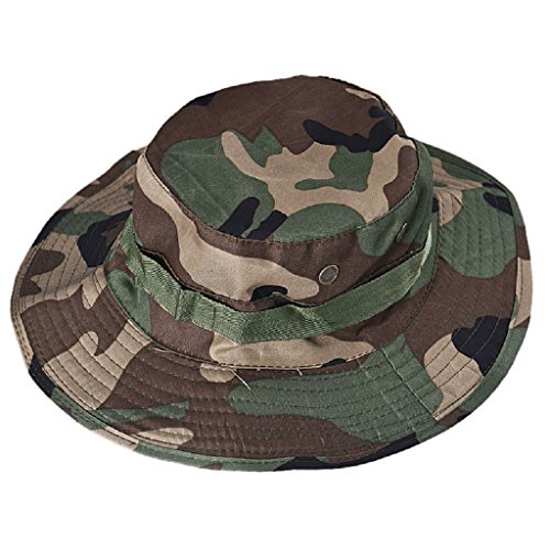 Funic Clearance Sale Women/Mens Cowboy Hats Outdoor Climbing Hunting Fishing Wide Cap Brim Sun Hats (Army Green) - Thumbnail 2