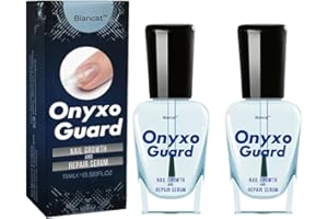 Sugoola OnyxoGuard Nail Growth and Repair Serum,Nail Strengthener for Thin Nail, Brittle & Damaged Strengthener Base Coat Nail Polish Repair Nail Growth Treatment, Crystal Clear (2PCS)