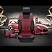 Super PDR 13pcs Bucket seat Covers Anti-Slip Backing PU Leather car seat Covers Cushions 5 Seats Full Set for Most Cars,suvs,Vans Trucks(Wine Red, L)
