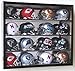 16 Mini Helmet Display Case Cabinet (Mirror Back) (Black)