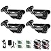 ZOSI 4 Pack 1080P 1920TVL Home Security Cameras Outdoor Indoor, Night Vision, IP66 Weatherproof 2MP Surveillance Camera, Work For 720P/1080P/5MP/4K HD-TVI,AHD,CVI analog CCTV DVR System (Black)