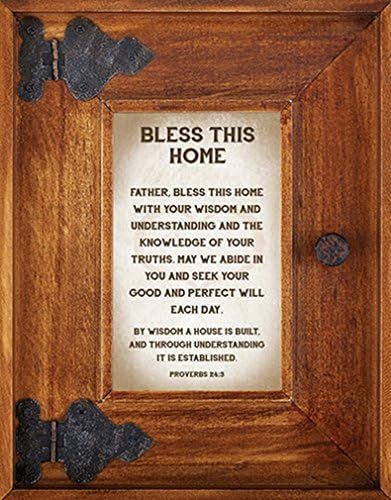 Down Home Collection Rustic Oak Wood Picture Frame, 9 Inch (Bless This Home - Proverbs 24:3)