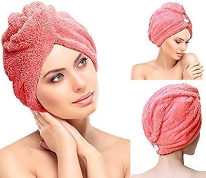 Hetarmi Enterprise Women's Microfiber Soft Magic Hair Drying Quick Absorbent Bath Shower Towel (Multicolour)