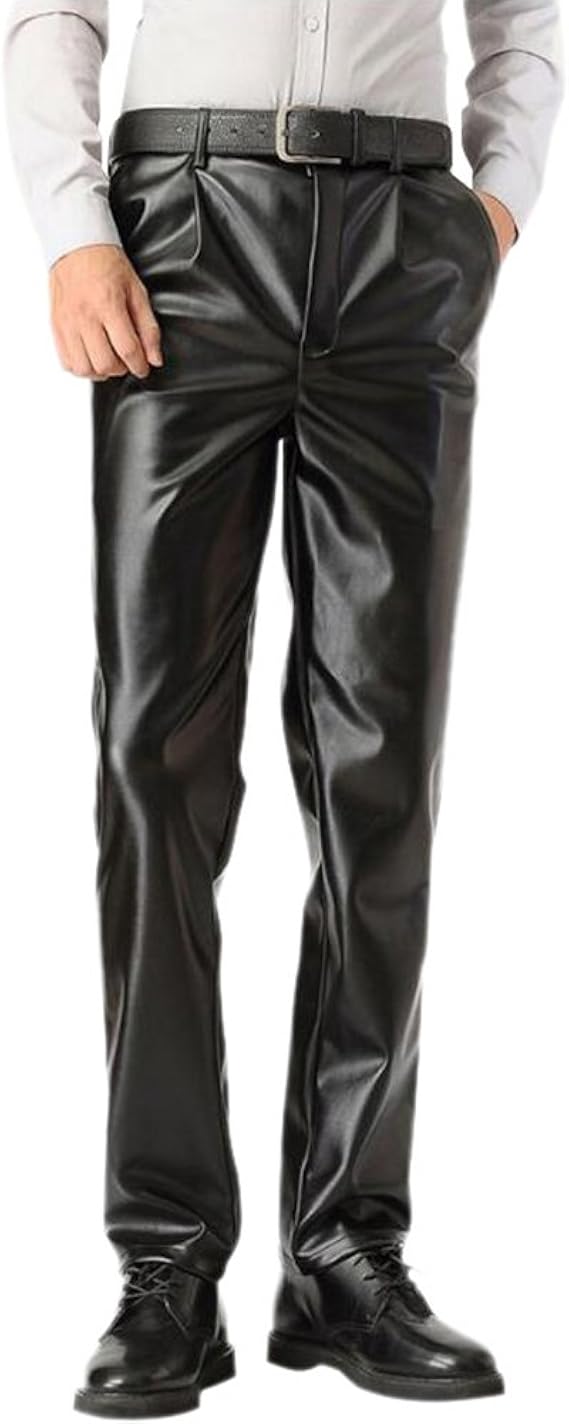 Amazon Fashion Maker F M レザーパンツ メンズ 男性用 フェイクレザー ロングパンツ ライダース カジュアル おしゃれ ブラック 大きいサイズ ロングパンツ 通販
