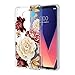 for LG V30 / LG V30 Plus/LG V30S Thinq/LG V35 / LG V35S ThinQ Case, LEEGU Scratch Resistant Floral Printed Clear Design Hard Plastic and TPU Gel Bumper Protective Cover Slim Case - Colorful Flower