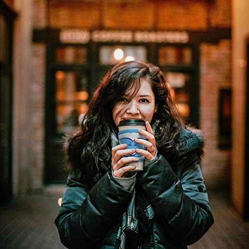 ABCKEY Insulated Cotton Reusable Cup Sleeves for Coffee Tea Cold Drinks,Cup Sleeves for Hot Drinks (Sky Blue)