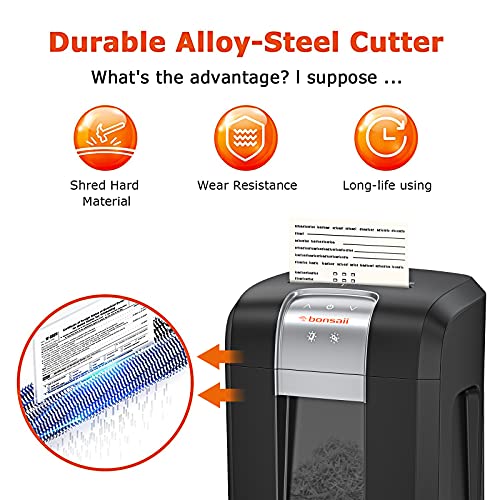 Bonsaii 240 Minutes 18 Sheet Paper Shredder, Heavy Duty Cross Cut