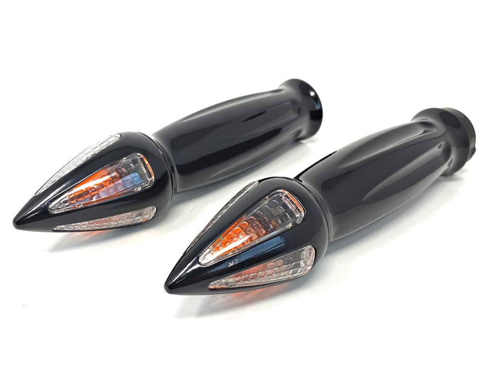 Motorbike Grips with Indicators for 1" 25mm handlebars | Compatible with Harley Davidson Sportster Dyna Softail - Most Models