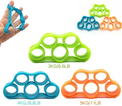 Finger Stretcher Hand Resistance Bands Hand Extensor Exerciser Finger Grip Strengthener Strength Trainer Gripper for Cycling Climbing Prevention Rehab Set 6pcs