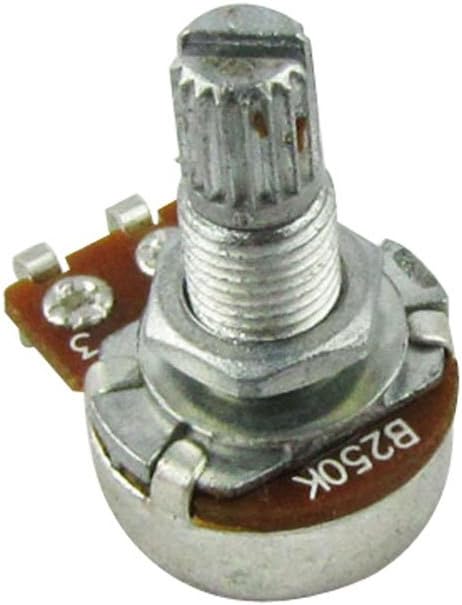 Musiclily B250K Mini Metric Coarse 18-Spline Split Shaft Pots Linear Taper Potentiometers for Electric Guitar Bass (Set of 2) - Image 3