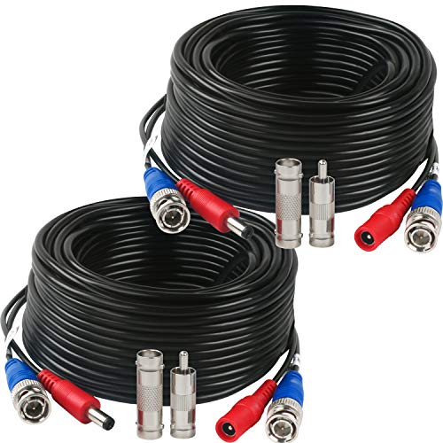 Tainston 2 Pack 30 Feet BNC Video Power Cable,BNC Extension Wire Pre-Made All-in-One Video Security Camera Wire with Connectors for CCTV Camera DVR Surveillance System - Thumbnail 7