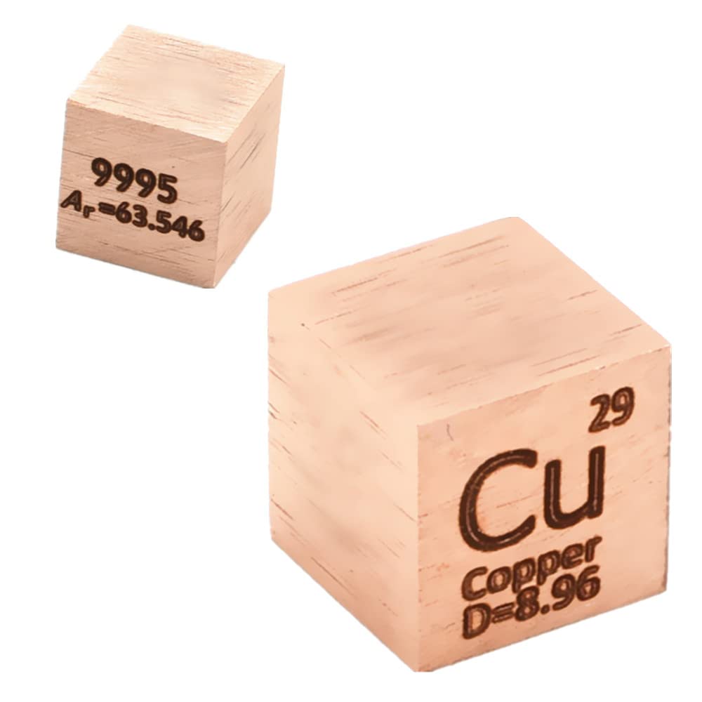 0.39" Element Cube Pure 10mm Density Cube for Element Collection Periodic Table Hunter, and More (0.39", Copper)