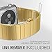 MoKo Band for Apple Watch Series 1 Series 2, Stainless Steel Replacement Smart Watch Band Wrist Strap Bracelet with Butterfly Buckle Clasp for 38mm Apple Watch All Models - Gold (Not Fit iWatch 42mm)