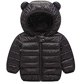 Winter Down Coats for Kids Baby Boys Girls Light Puffer Padded Jacket Bear Hoods Infant Outerwear