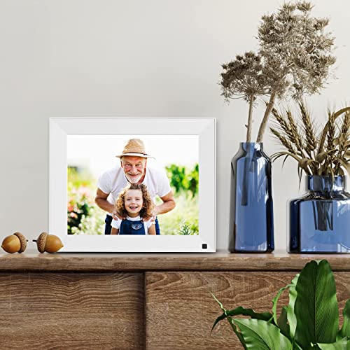 NexFoto Smart WiFi White Digital Picture Frame 16GB Memory, Electronic