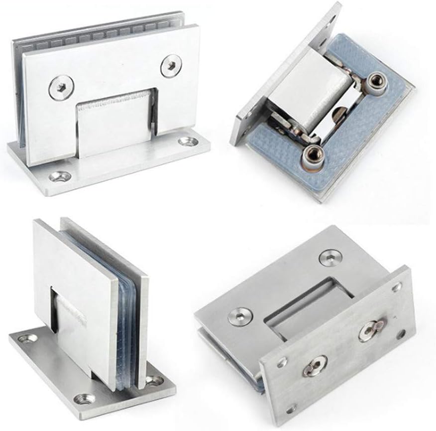 Hinge Stainless Steel Bathroom Clip 2PCS-sliver JU Frameless Glass Door Hinges Shower Room Accessories 180 Degree Glass Door Hinge