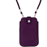 Leather Neck Pouch for Phone (Style 2) - Purple