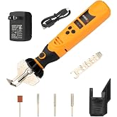 Hoteche Cordless Electric Chainsaw Sharpener Kit Handheld Chains Blade Sharpening Tool with 3 Diamond Sharpening Bits