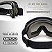 OutdoorMaster OTG Ski Goggles - Over Glasses Ski/Snowboard Goggles for Men, Women & Youth - 100% UV Protection (Black Frame + VLT 10.1% Grey Lens)