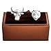 MRCUFF Bull & Bear 3D Wall Street Pair Cufflinks in a Presentation Gift Box & Polishing Cloth