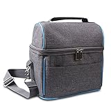 Lunch bag, ASILA Washable Reusable Lightweight Insulated Lunch Box/Lunch Tote Cooler Bag for Women, Adults, Kids, Girls and Boys with Shoulder Strap&Zip Closure (LLBB001)