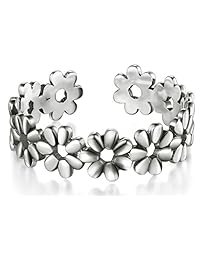 Anillo de plata de ley 925 con diseño de margarita hawaiana