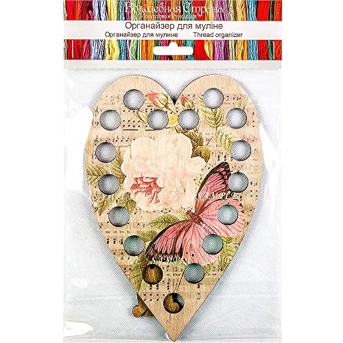 Yarn Separator for organizing Your Yarns for Knitting. Themed in The Form of Heart with Butterfly and Rose.