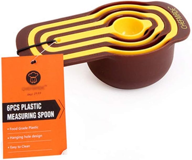 LLS 6-piece Plastic Gram Measuring Spoon, Scale Spoon Kitchen Gadgets Bread Cake Baking Tools 0422