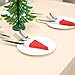 HAKDAY Santa Hat Christmas Xmas Silverware Holder Pockets Knife Spoon Fork Bag Wine Bottle Cap Cover Decoration , 20 PCS