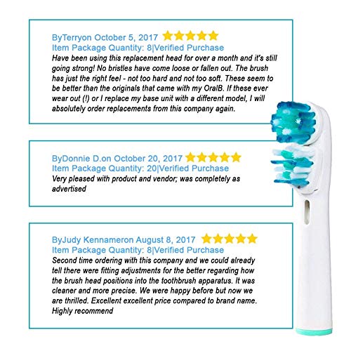 Premium Generic Replacement Brush Heads for Oral-B Braun Dual Clean (20 Pack) | Fits: Dual Clean Electric Toothbrushes, 3D Excel, Advance Power, Professional Care, Smart Series, Pro Health, Triumph - Thumbnail 2