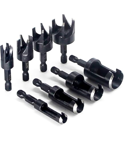 34-Piece Woodworking Chamfer & Drilling Tool Kit - Countersink Bits, Plug Cutters, Step Drills, Stop Collars