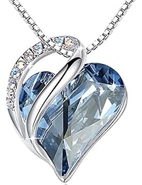 "Infinity Love Heart Pendant Necklace Made with Swarovski Crystals Birthstone Jewelry Gifts for Women, Silver-Tone, 18"+2", Presented by Miss New York