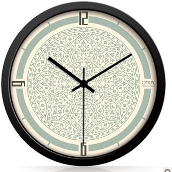 JustNile Oriental Round 12-inch Non Ticking Silent Wall Clock - Blue Lotus